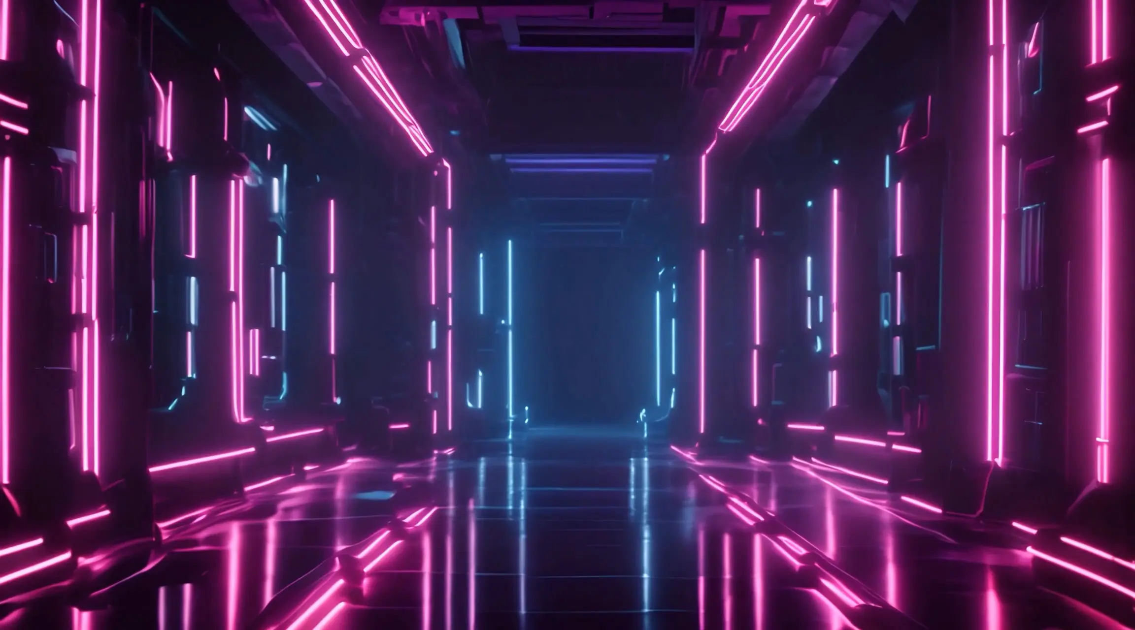 Futuristic Corridor Glow Sci-Fi Themed Video Backdrop